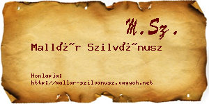 Mallár Szilvánusz névjegykártya
